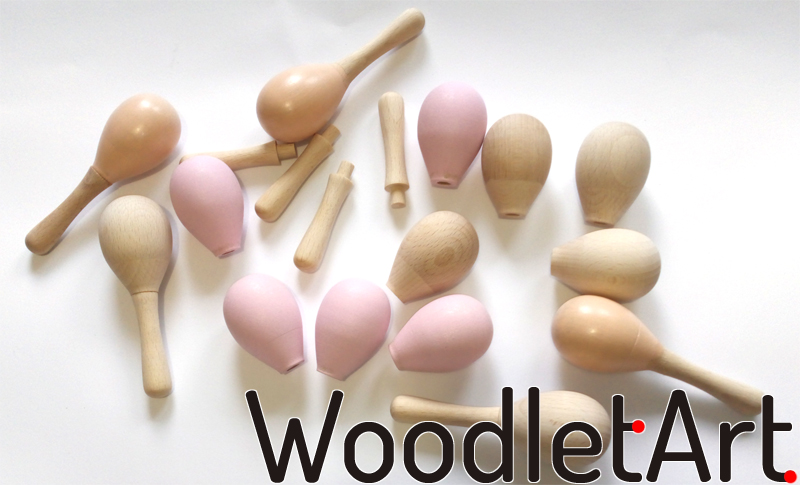 Malowane drewnaine grzechotki kilka rodzajów koloru